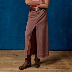 Burgundy Demin Maxi Skirt